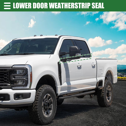 Window Weatherstrip Set for Ford F-250 (2013-2016) Rubber Black