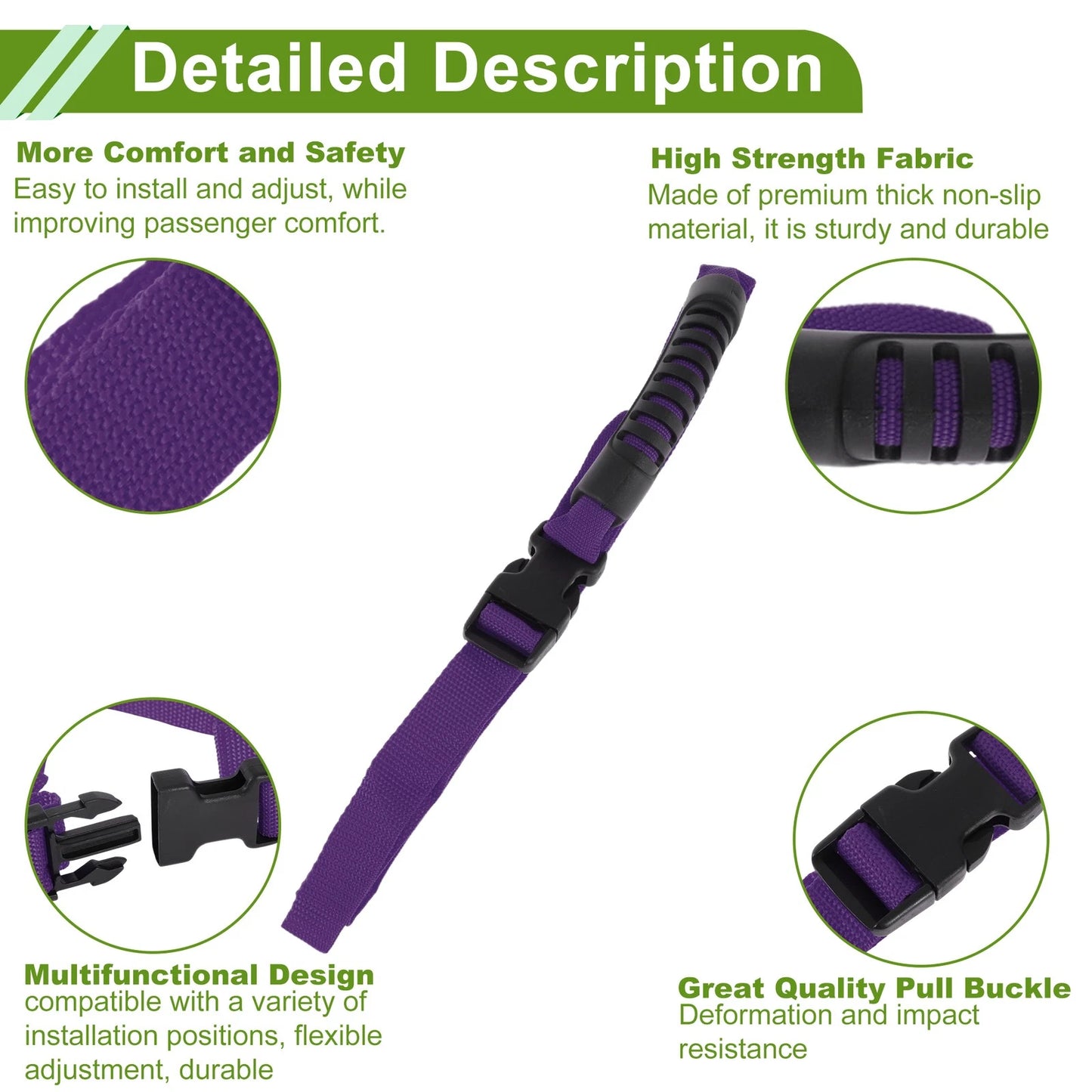 Purple Roll Bar Grab Handles for Jeep Wrangler JL (2018-2024)