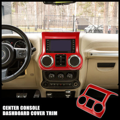 Red Center Console Dashboard Cover Trim for Jeep Wrangler JK JKU (2011-2017)