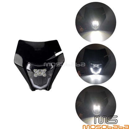 Black LED Headlight Assembly for EXC TPI SIX DAYS 300 EXC-F XC-W (2017-2023)