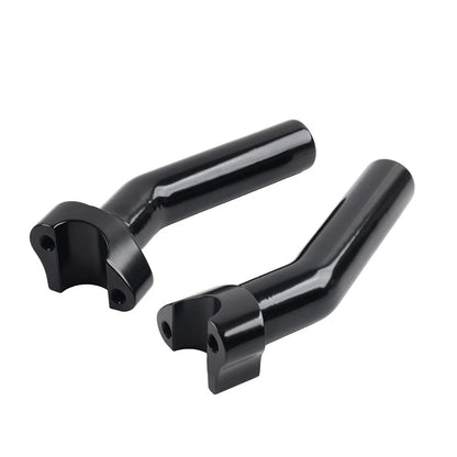 6" CNC Pullback Handlebar Risers Black for Harley Softail Sportster