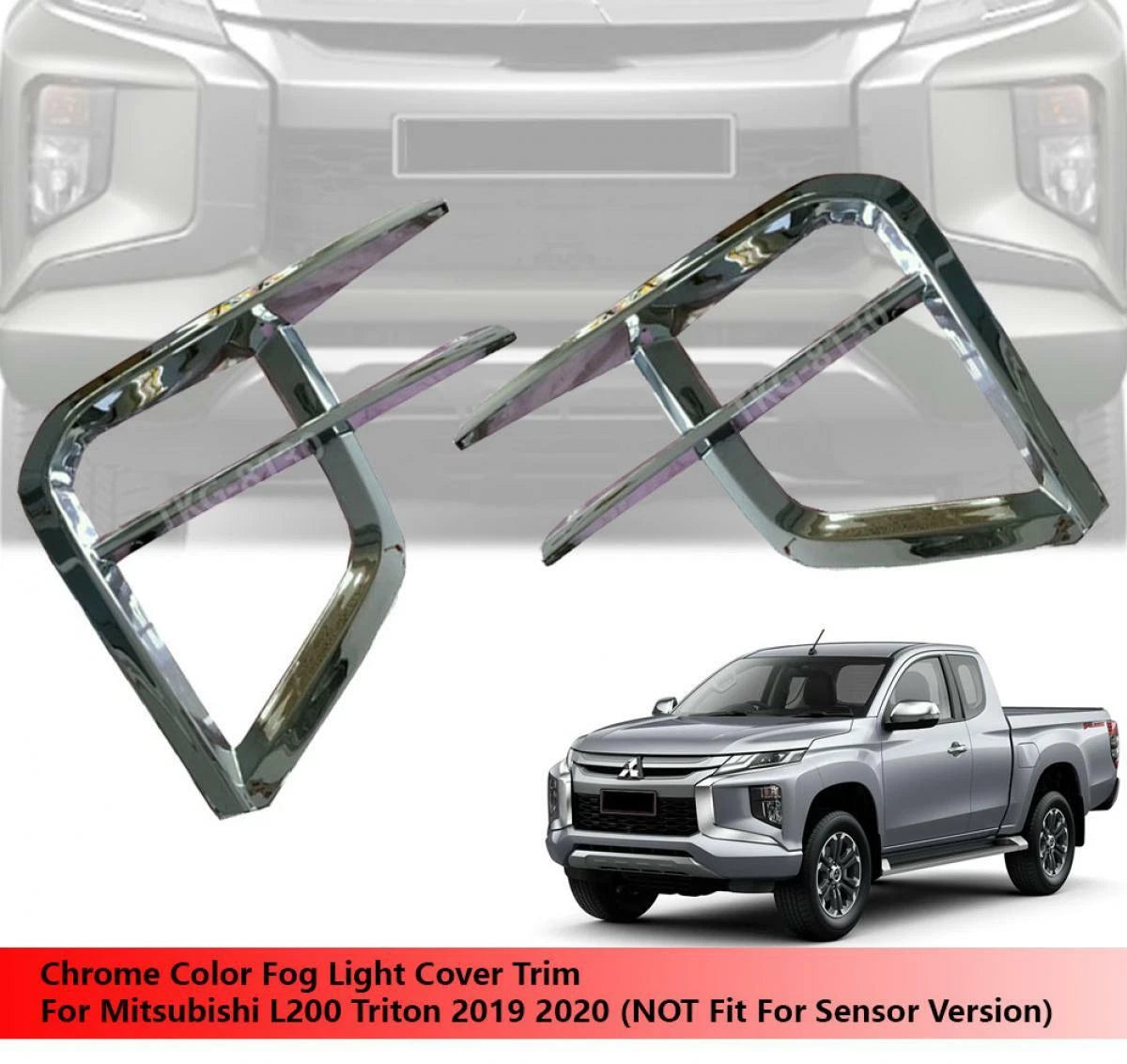 Chrome Fog Light Covers for Mitsubishi L200 Triton (2019-2020)