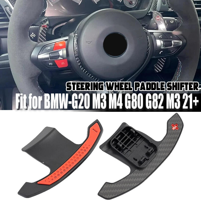 Real Carbon Fiber Steering Wheel Paddle Shifter for BMW G20 M3 M4 (2019-2023)