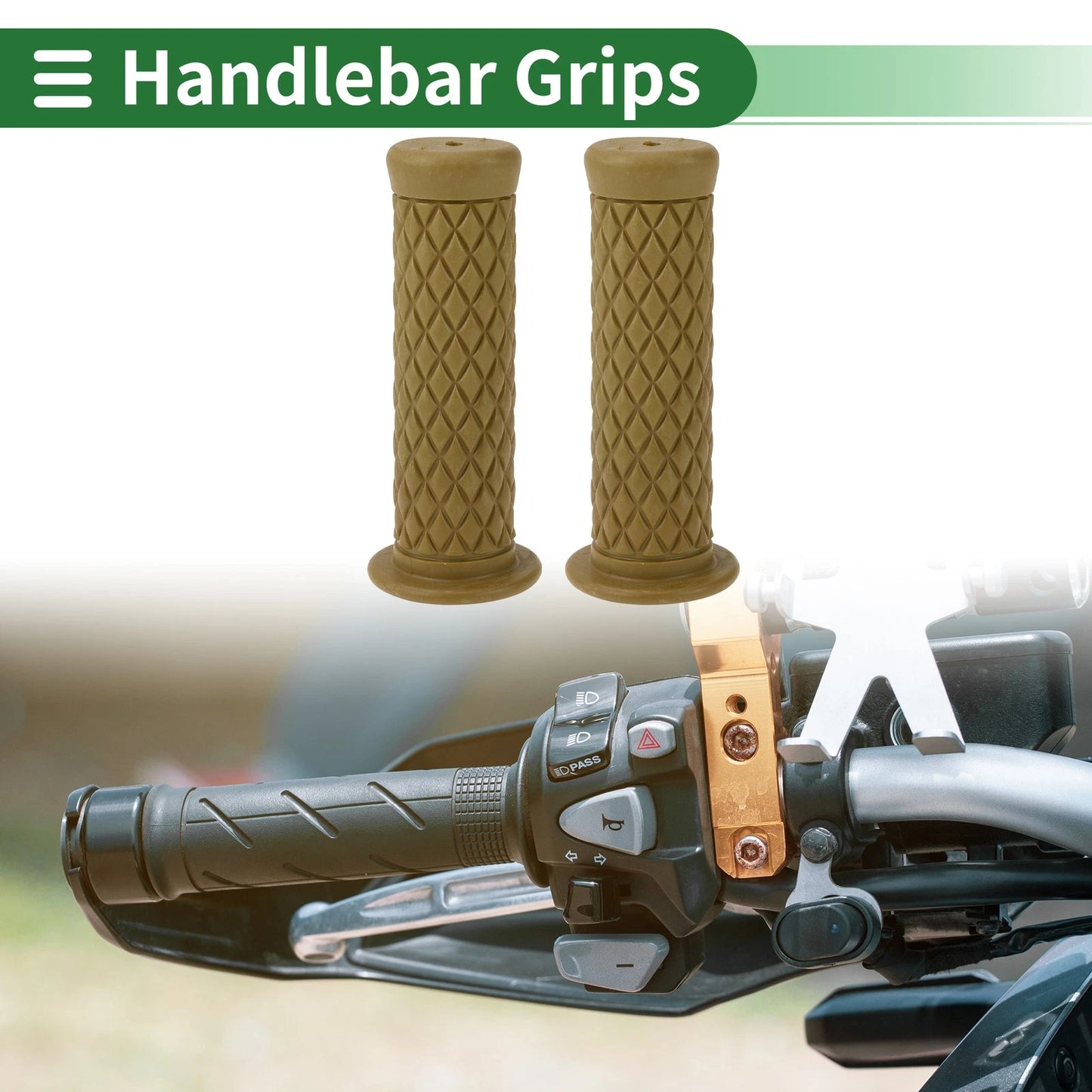 1 x 25mm Motorcycle Hand Grips Cover Handlebar Cover TPU Yellow for Universal