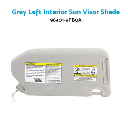 Grey Left Interior Sun Visor for Nissan Pathfinder (2013-2018)