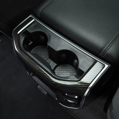 Carbon Fiber Rear Cup Holder Panel Cover for Dodge Ram 1500 (2019-2022)