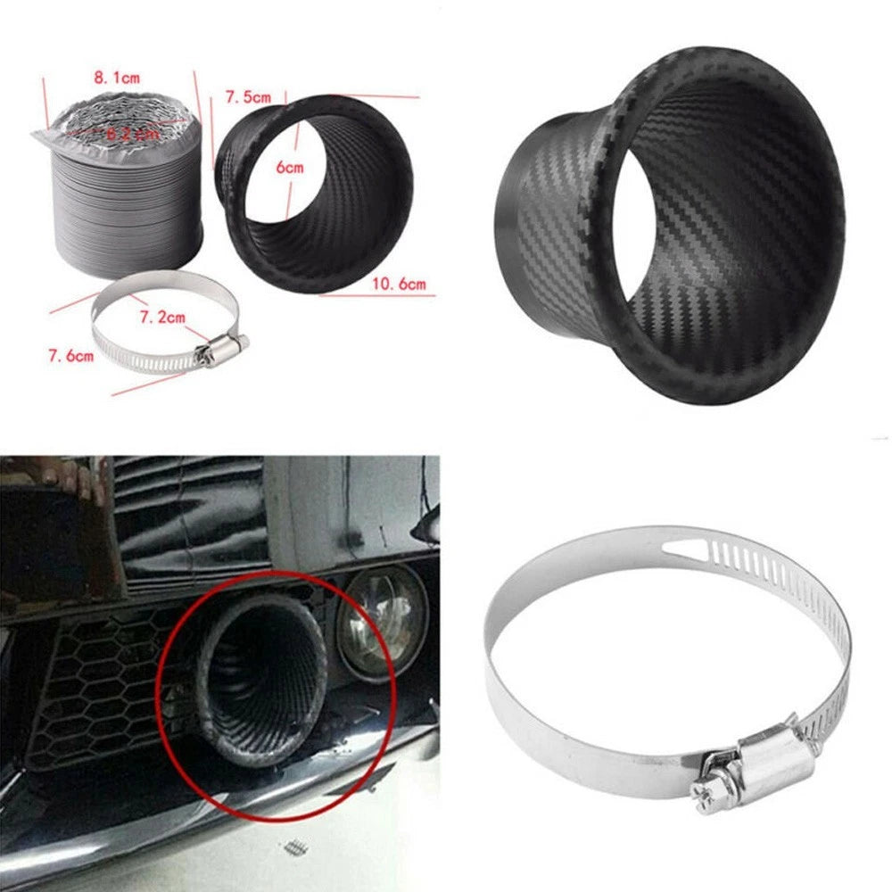 Air Intake Pipe Carbon Fiber Style for Turbo Front Bumper Car