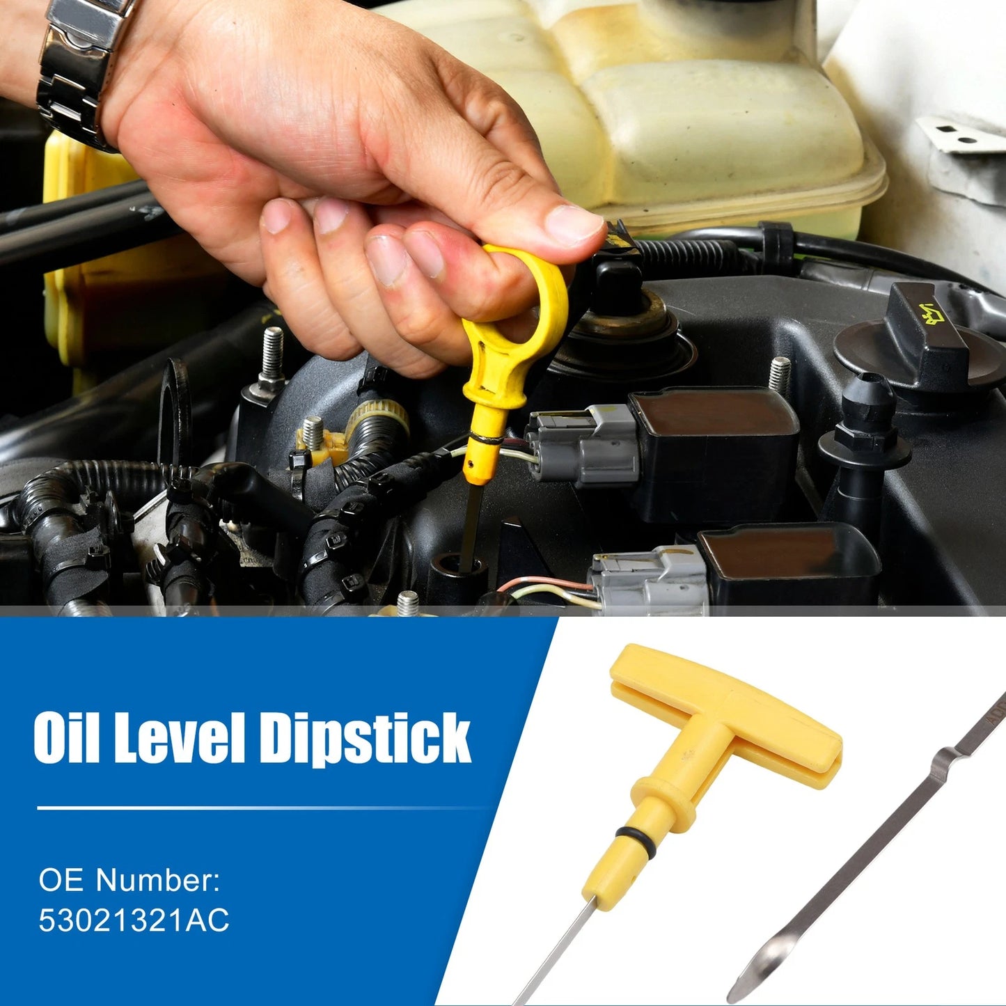 Engine Oil Level Indicator Dipstick for Dodge 1500 Yellow