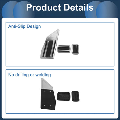 3 x Foot Accelerator Pedal Covers for Peugeot 508 (2012-2014) Silver Tone