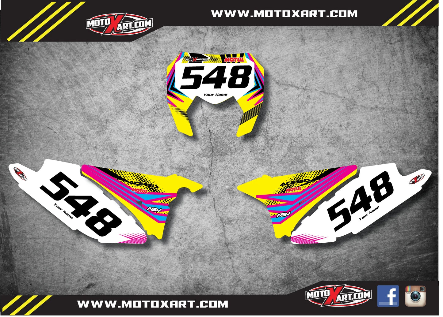 NEON Style Number Plate Stickers for Sherco SE 250 300 (2012-2016)