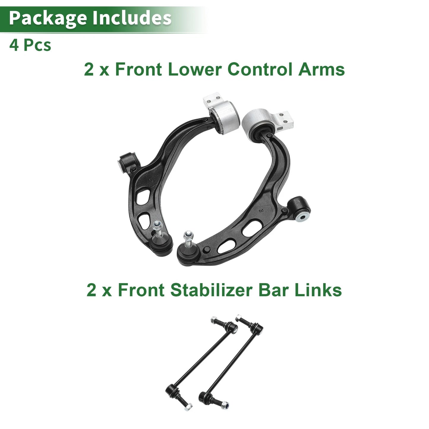 4 Pcs Front Lower Control Arms for Ford Flex (2010-2012)