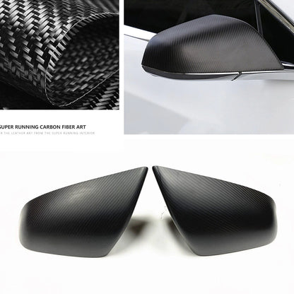 Carbon Fiber Mirror Covers for Tesla Model S Matte Black (2012-2020)