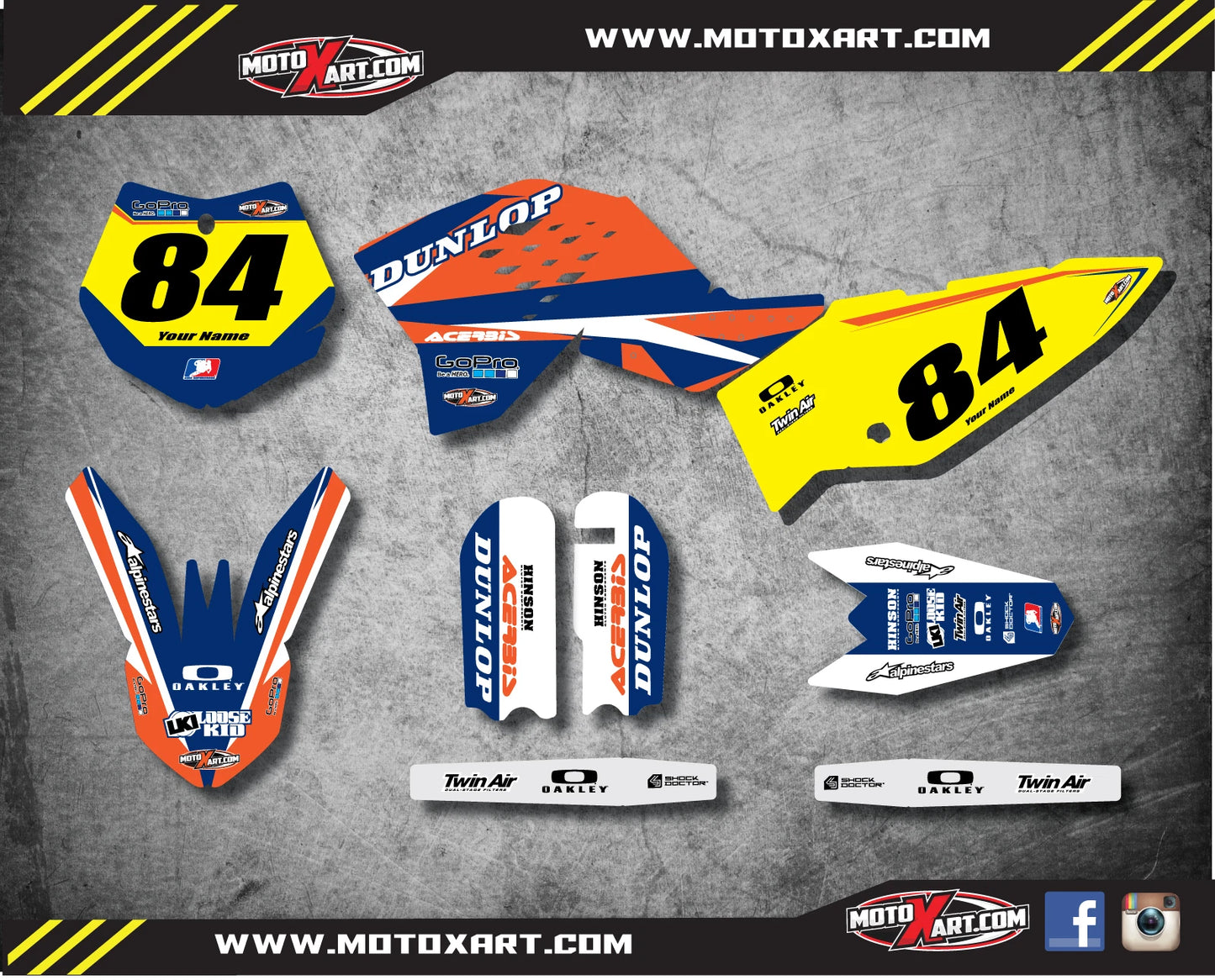 Custom Graphic Kit - FORCE STYLE - KTM 65 SX Stickers Decals (2009-2015)