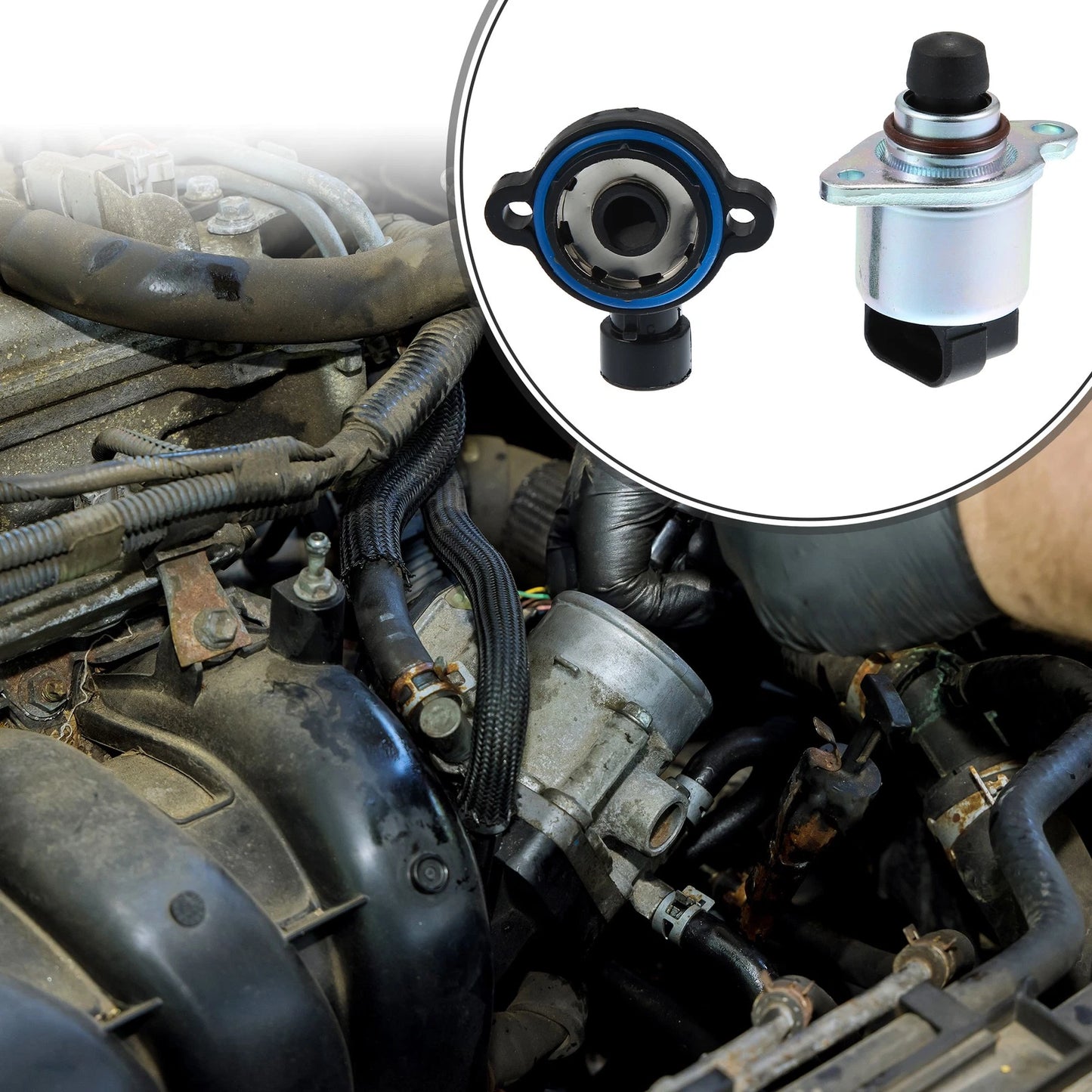 Throttle Position Sensor Kit for Chevy Plastic Metal Black