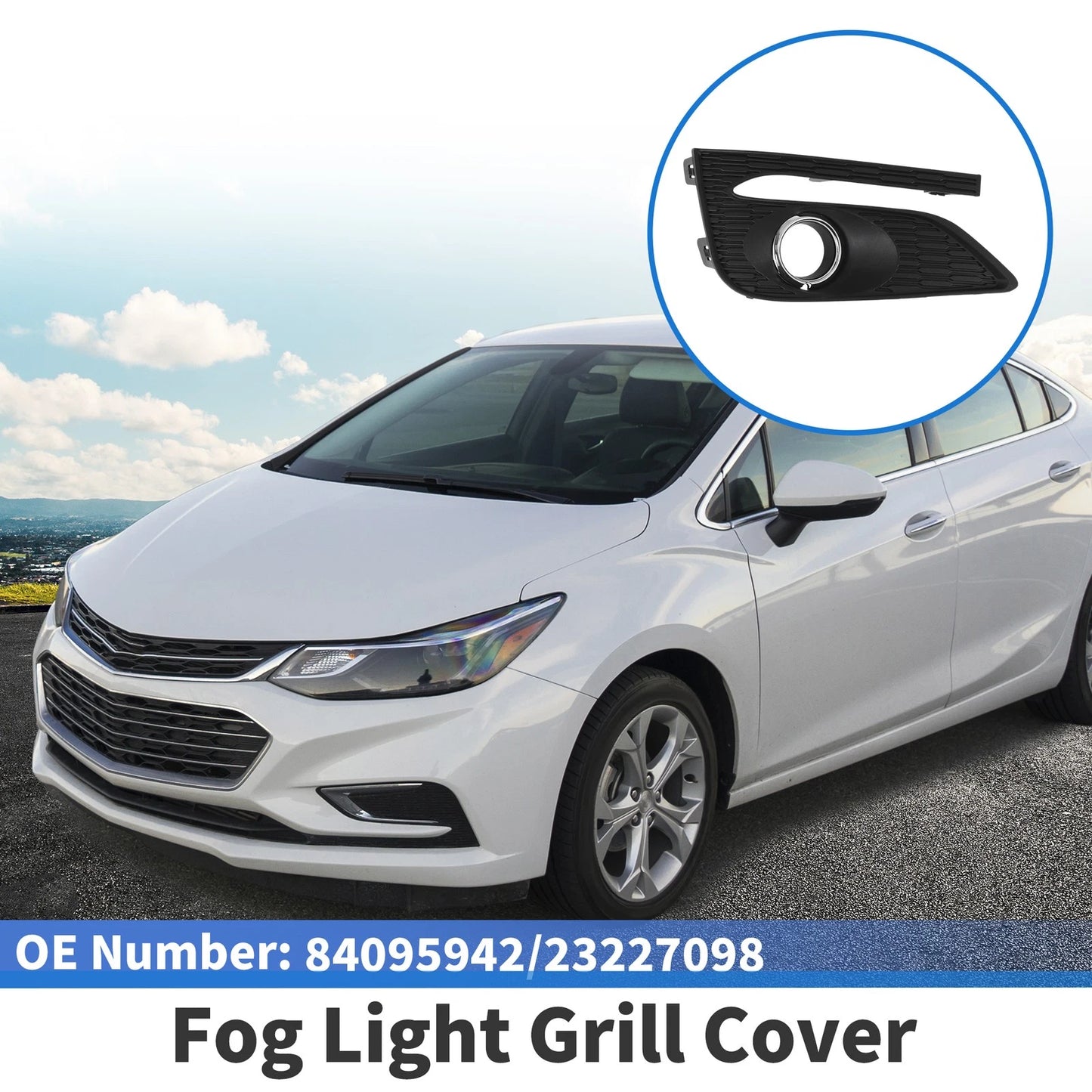 1 Pc Car Front Left Fog Light Grill for Chevrolet Cruze (2017-2018)