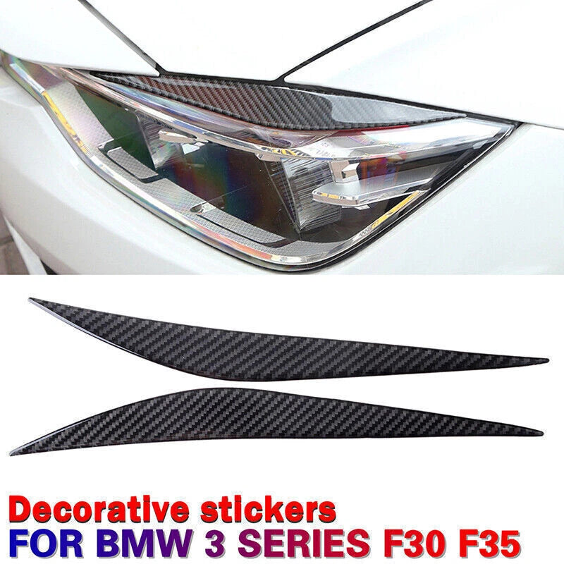 Carbon Black Headlight Eyebrows for BMW 3-Series F30 (2012-2019)