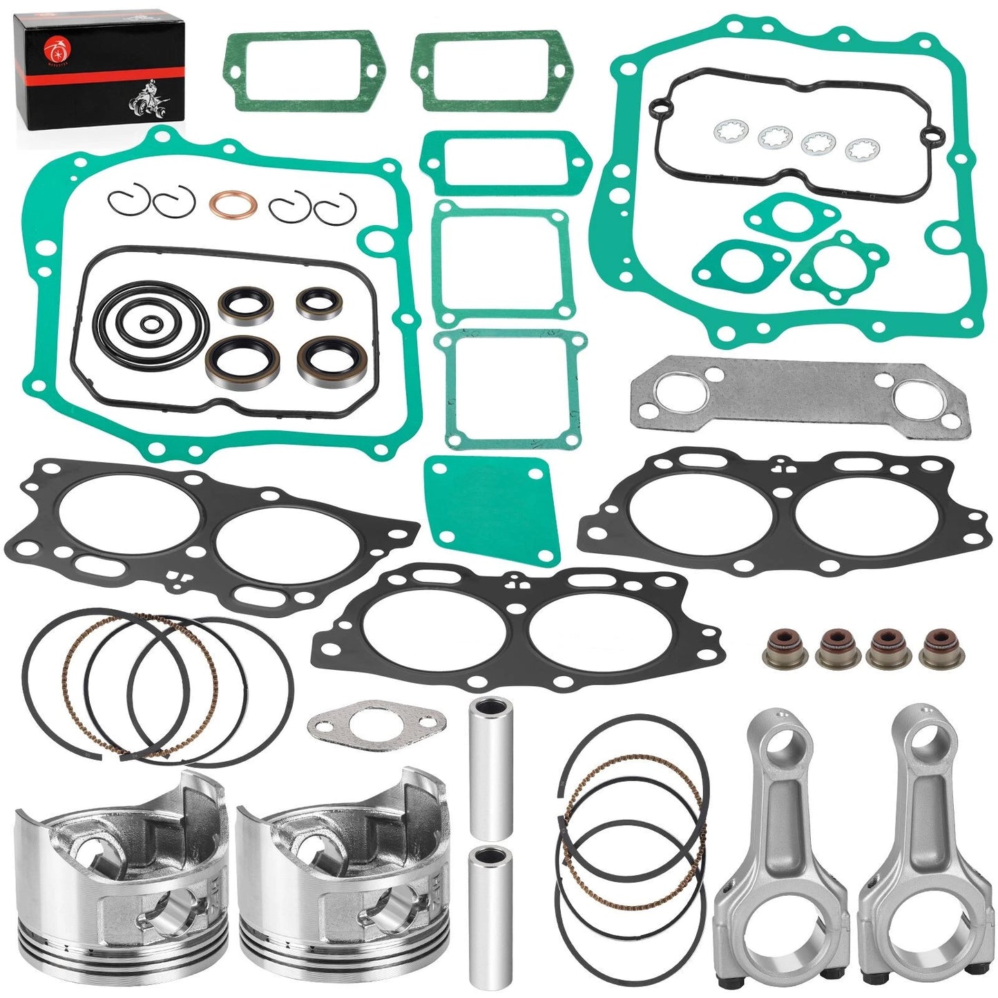 BILLET CONNECTING RODS & 0.5mm Piston for EZGO 4-Cycle Eh35C 350cc Robin