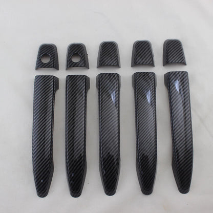 Carbon Fiber Door Handle Lid Cover Trim for Toyota Prado FJ120 (2003-2009) 10x