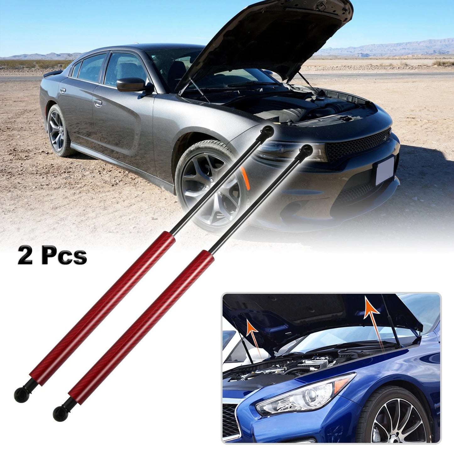 Front Hood Gas Lift Supports for Suzuki Swift Sport (2004-2010)