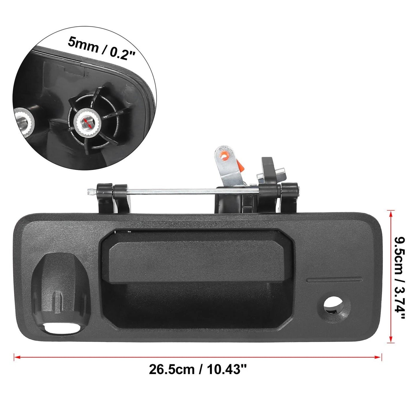 Tailgate Handle for Toyota Tundra Tacoma with Camera Hole Black (2014-2020)