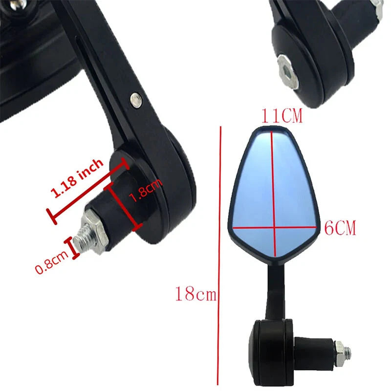 7/8" Handle Bar End Rearview Side Mirrors for Harley Road King Touring (2000-2023)