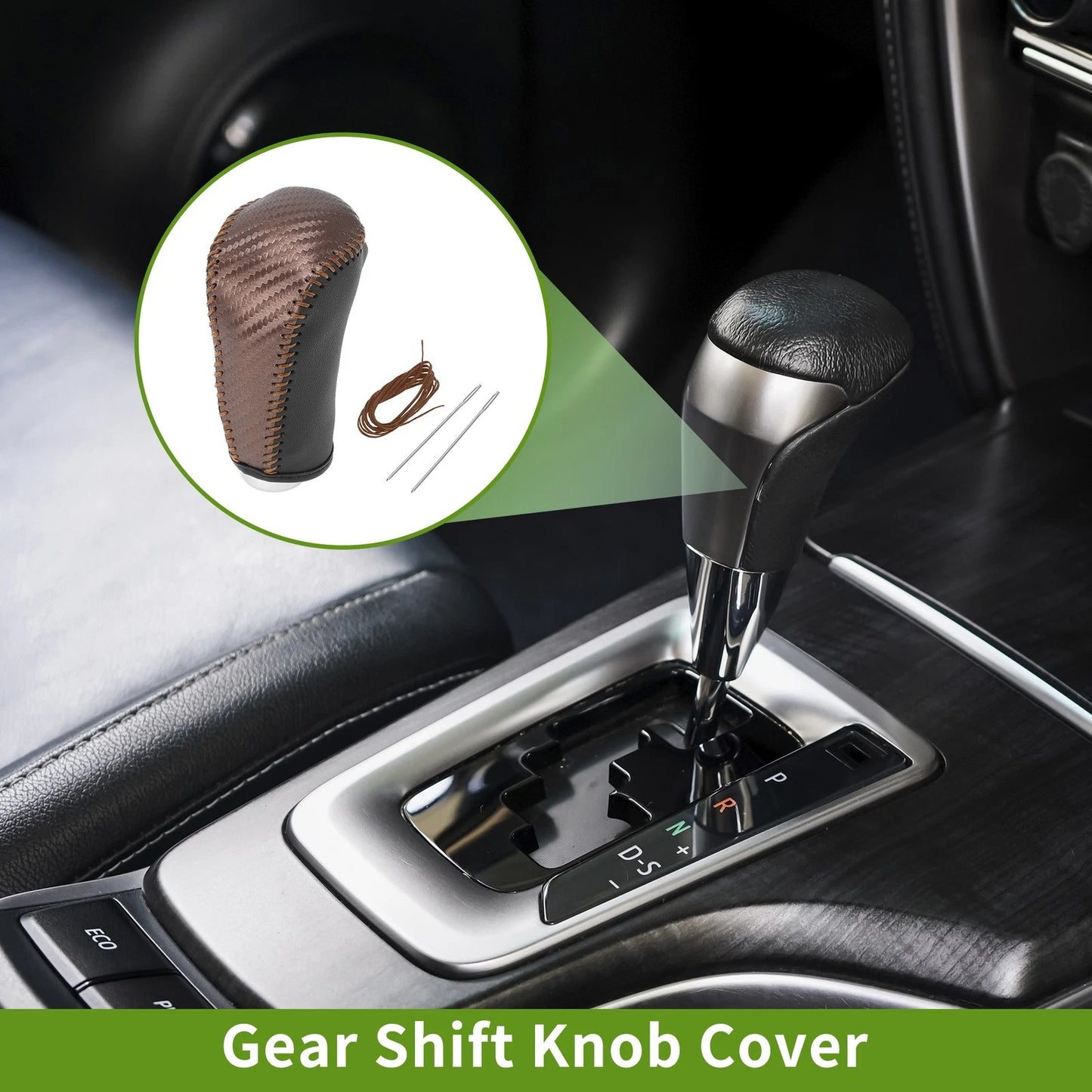 Brown Carbon Fiber Gear Shift Knob Cover for Nissan Altima (2013-2018)