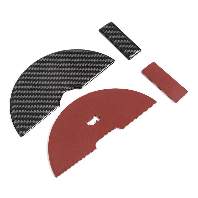 Carbon Fiber Steering Wheel Panel Cover Trim 4 x Pcs for Dodge Challenger (2008-2010)