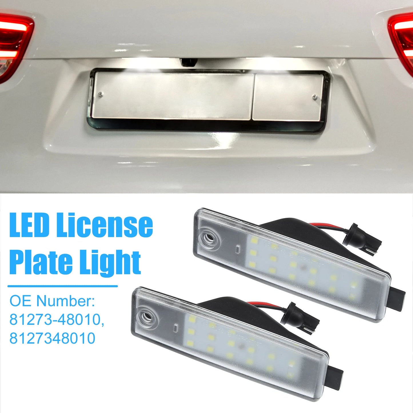 White LED License Plate Lights for Toyota RAV4 (2010-2014)