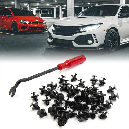 50 Pcs Car Retainer Clips & Rivets with Fastener Remover for Toyota