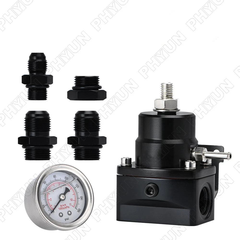 Universal Black AN8 Fuel Pressure Regulator with Boost & Fittings