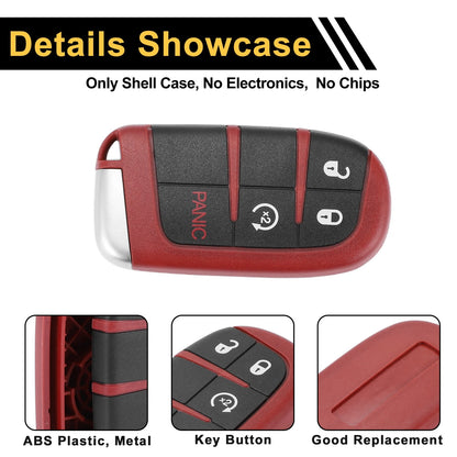Key fob Shell Case for Dodge Charger Black Red (2020)