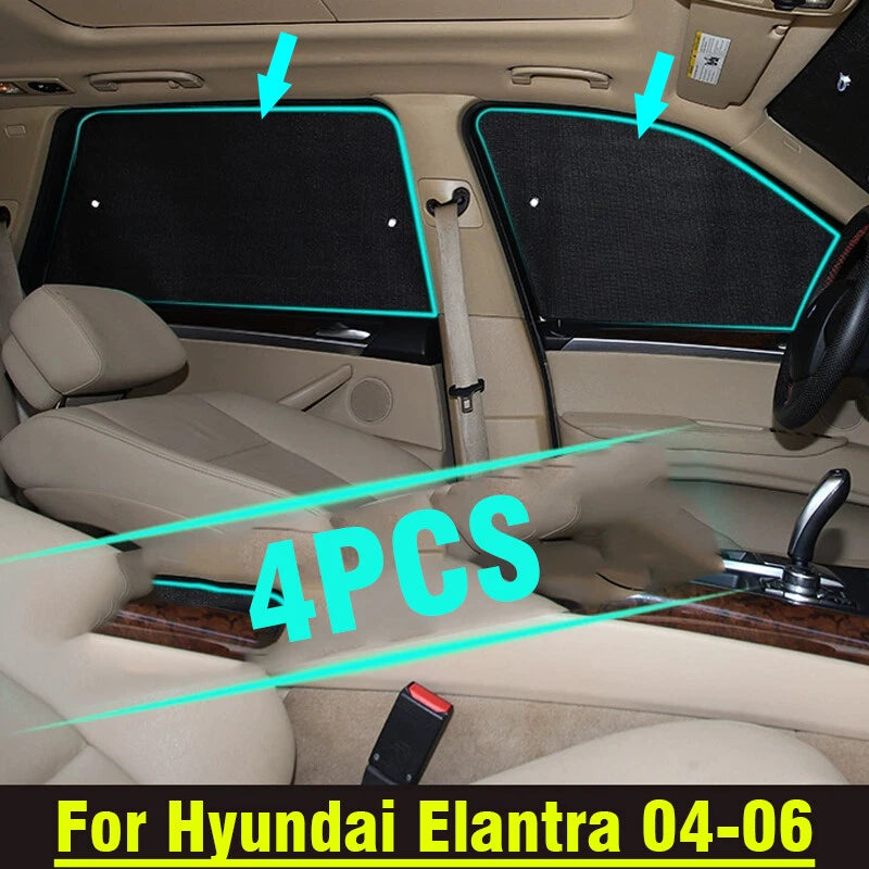 Sunshade 4 x Side Window Privacy Sunshade for Hyundai Elantra (2004–2006)