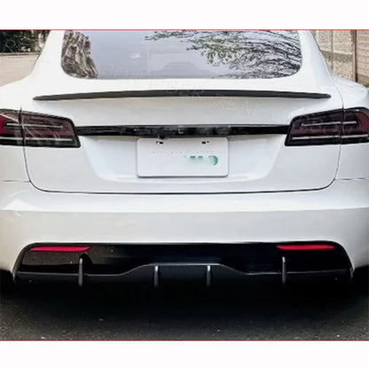 100% DRY Carbon Fiber Rear Bumper Diffuser Lip For Tesla Model S 2021-2023 2022