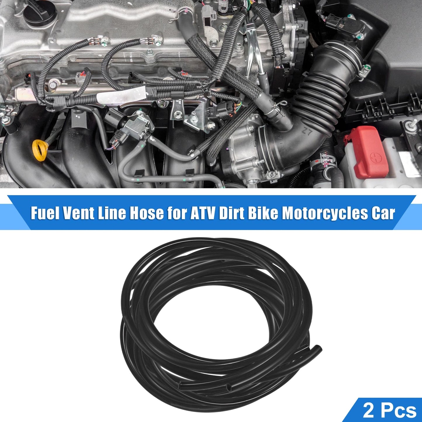 2 x Fuel Vent Line Hose Tube 236 in for ATV Dirt Bike Motorcycle