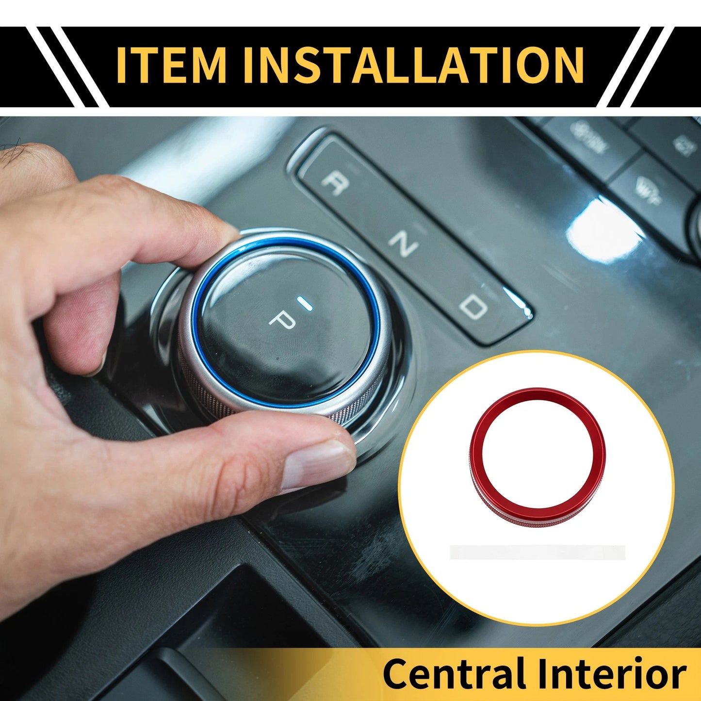 Gear Shift Control Knob Cover Ring for Ford Maverick (2022) - Red 1 x Pc
