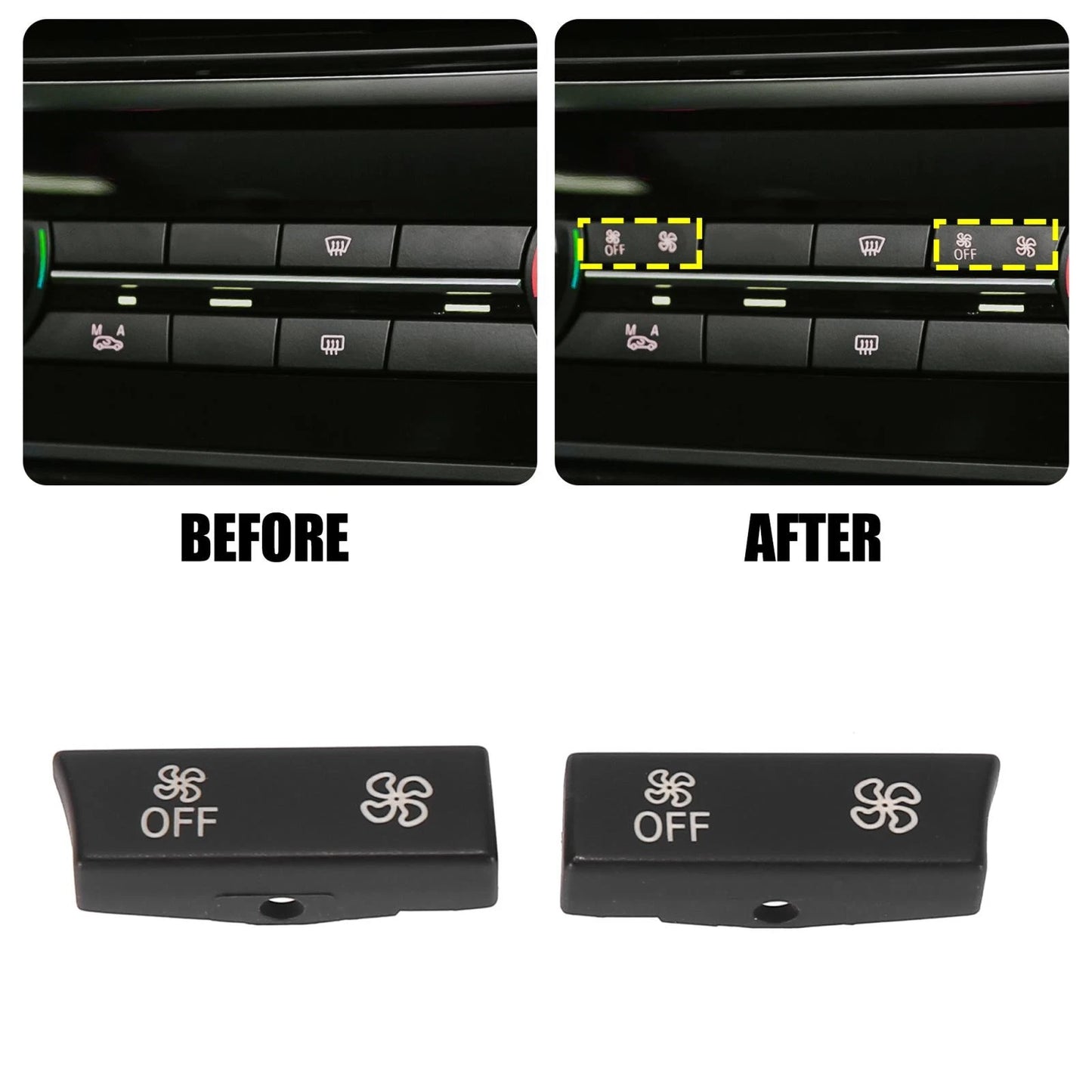 2 x AC Climate Control Buttons for BMW 5 Series F10 F11 F01 (2010-2017)