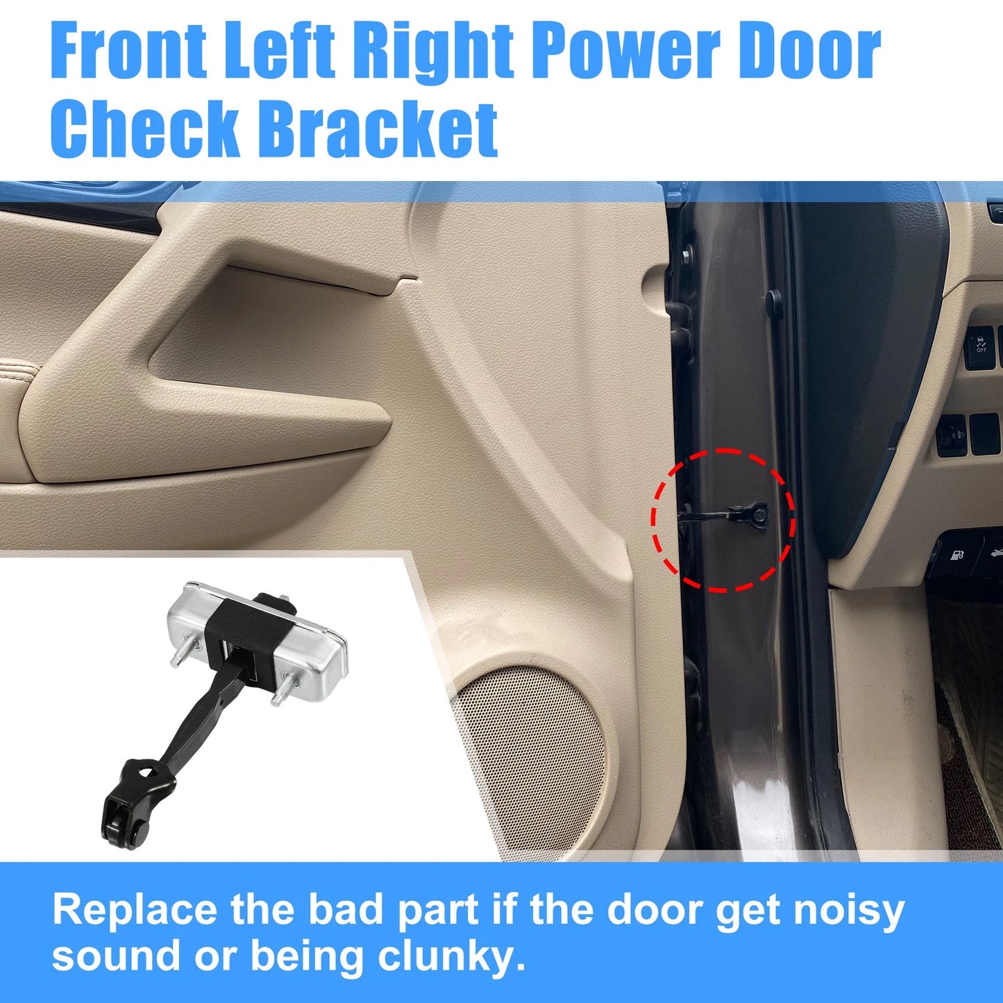 Front Door Hinge Check Arm Stop Strap for Toyota 4Runner (2010-2016)