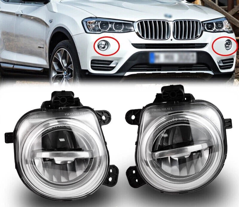 1 Pair LH+RH LED Fog Lights for BMW X3 X4 X5 X6 (2010–2019)