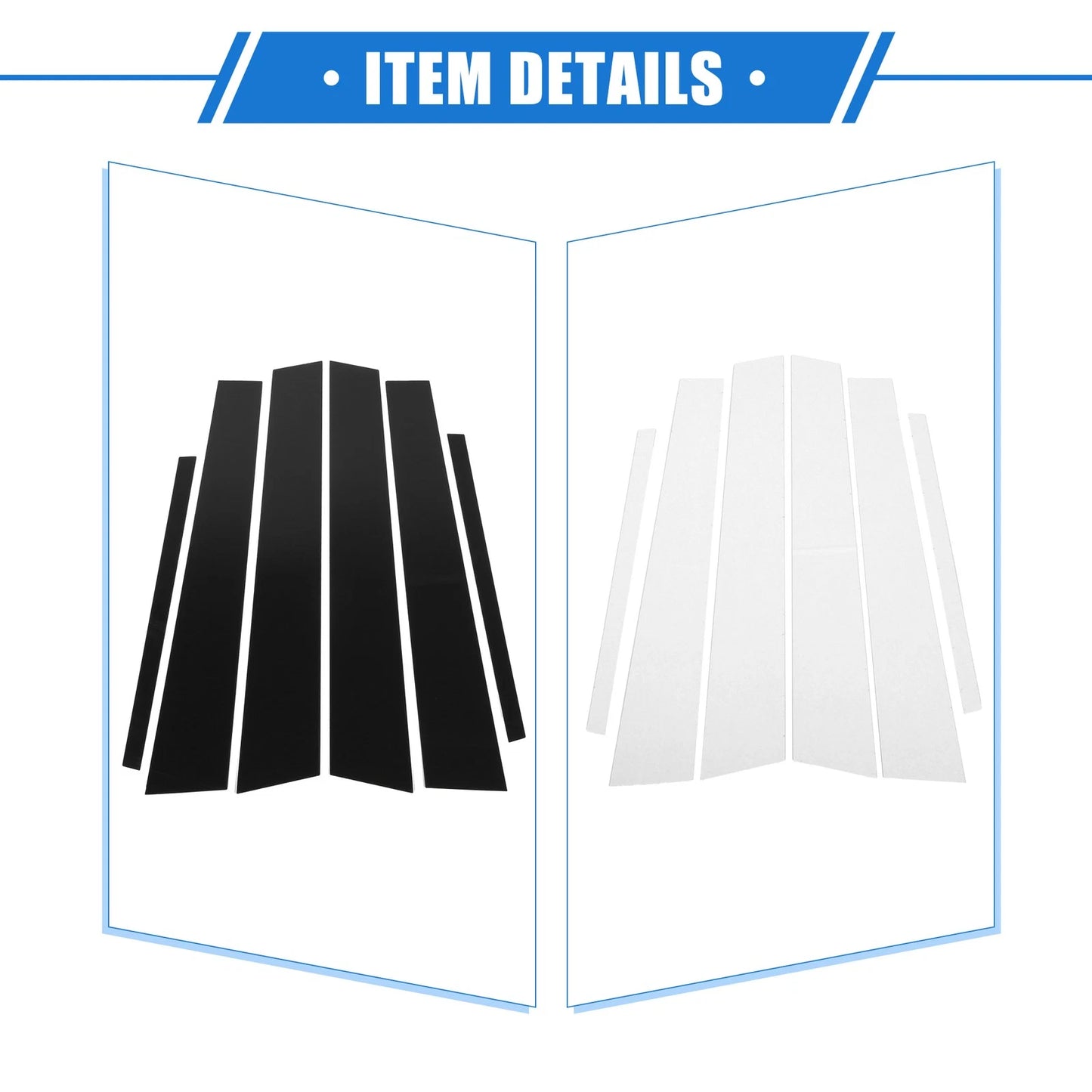 6 x Pillar Post Window Trim Covers for Honda Accord Sedan (2008-2012)