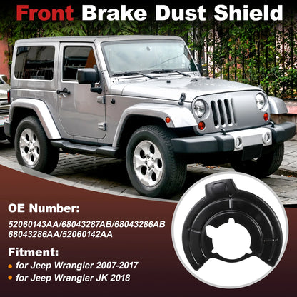 Front Left & Right Brake Dust Shields for Jeep Wrangler JK (2018)