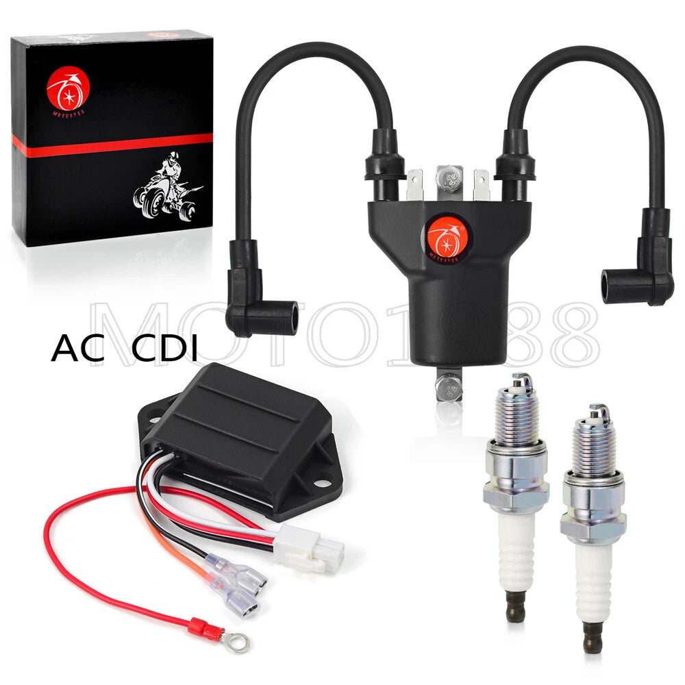 Ignition Coil & Spark Plugs AC CDI Ignitor for EZGO Golf Cart (1991–2002)