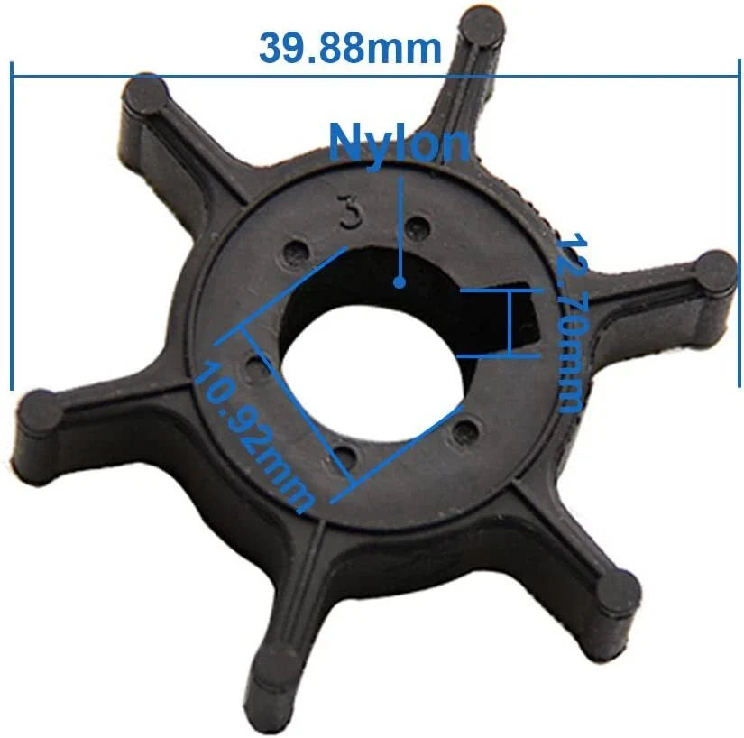 Impeller w/Key for Yamaha 2Str 4/5HP Outboard Engine 6E0/6E3 Models