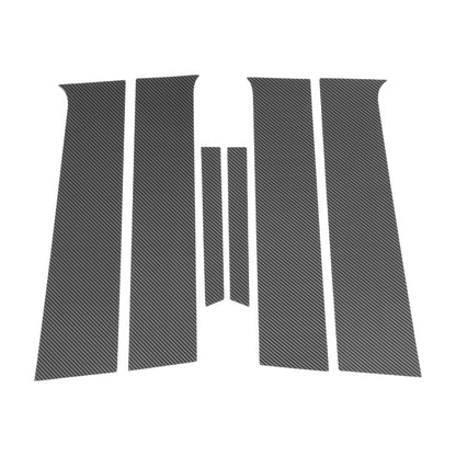 6 Pcs Pillar Window Trim for Chevy Aveo (2012-2023) Carbon Fiber Black