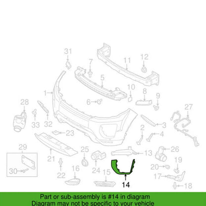 Right Front Foglight Lamp Surround Trim for Land Rover Range Rover Evoque (2012-2018)