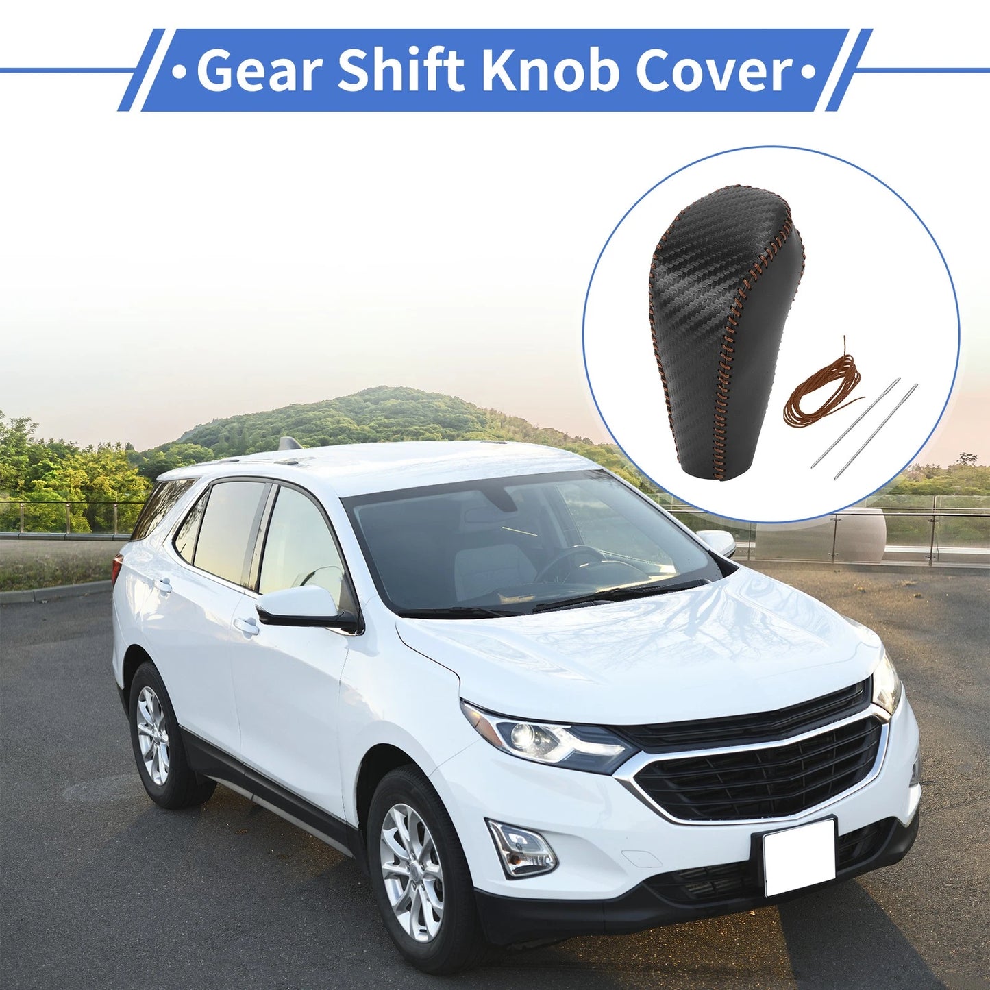 Gear Shift Knob Cover Black Carbon Fiber for Chevrolet Cruze (2011 - 2015)