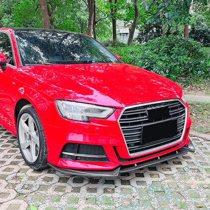 Bumper Spoiler Lip for Audi A3 S3 8V Sline (2017-2020) Carbon Look