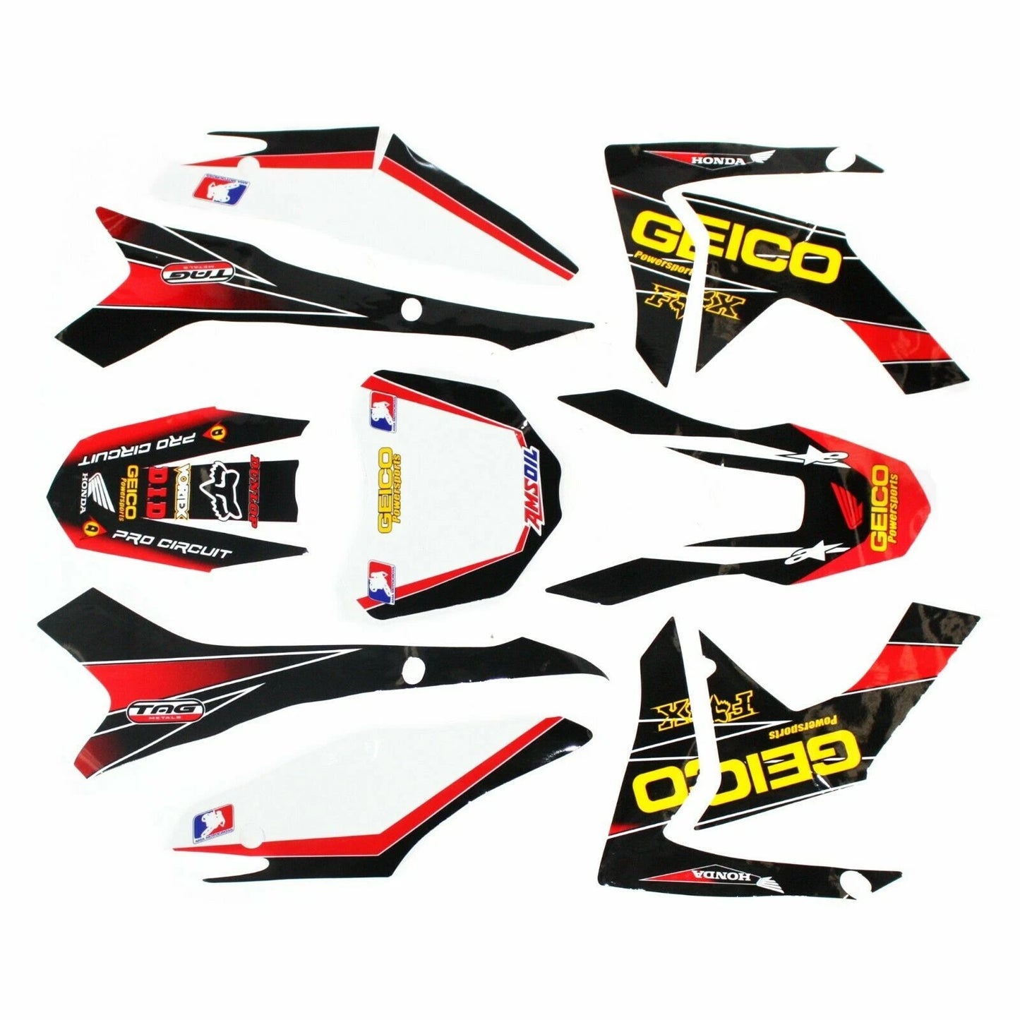 3M GEICO Decal Sticker Kit for CRF 110 CRF110 Fairing PIT PRO Dirt Bike