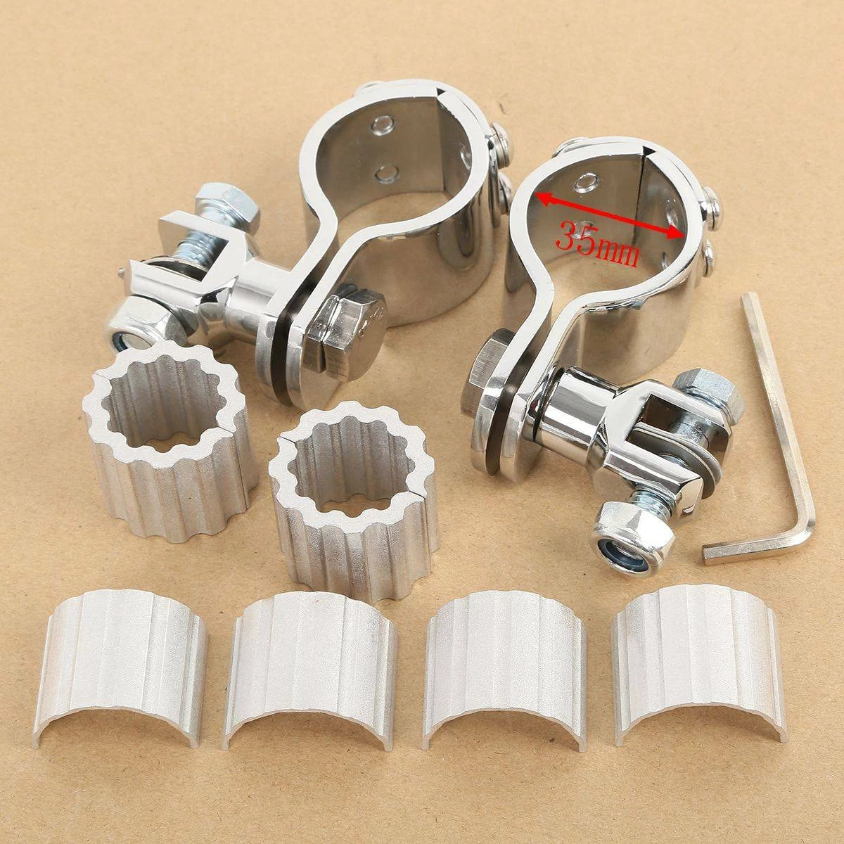 22mm 25mm 32mm 35mm Chrome Footpegs Peg Clamps for YAMAHA XV1600 XV1700 1900