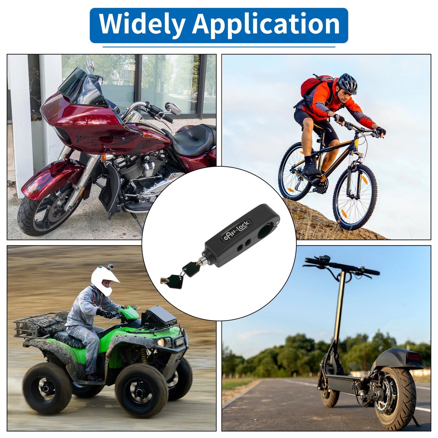 Handlebar Lock for Motorcycle Universal Scooter Bike Throttle Grip Black