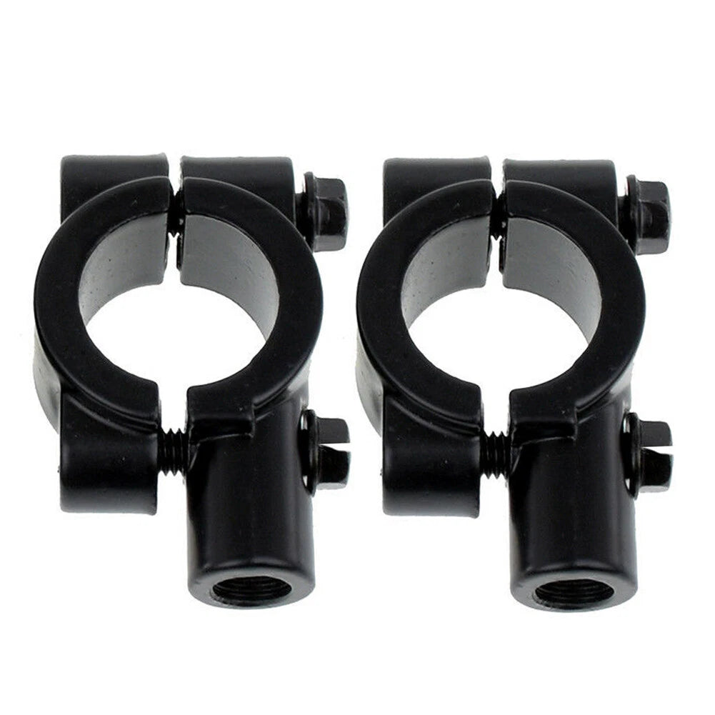 22MM Handlebar Mirror Mounts Clamps for Motorcycle Black (M10) - Pair